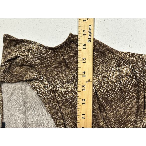 Chaus Women’s sleeveless Top Draped neck ruching Brown snakeskin M Y2K Mob wife - Picture 8 of 9